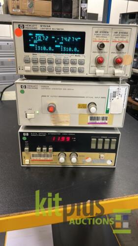 Hewlett Packard Lightwave Multimeter 8153A, Lightwave Converter 11982A and Optical Attenuator 8157A