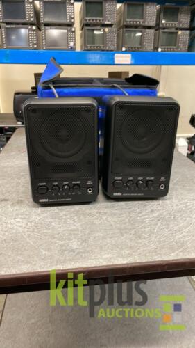 Pair of Yamaha Monitor Speakers MS101 II in very retro Quantel carry case