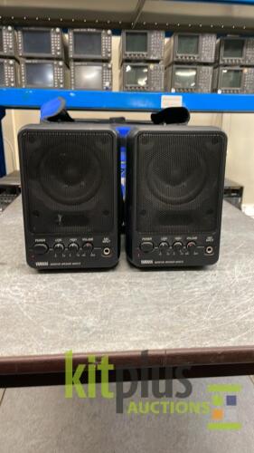 Pair of Yamaha Monitor Speakers MS101 II in very retro Quantel carry case