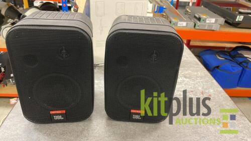 A pair of two JBL speakers - black