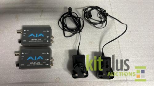 2x AJA Hi5-PLUS SDI to HDMI convertors with PSUs (QTY2)