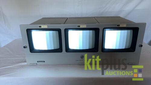 (Qty 3) Panasonic WV-5000B 5 inch B/W CRT monitors in rack
