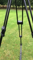 Manfrotto 504 HD Tripod head with legs, floor spreaders and pan bar in original carry bag. - 4