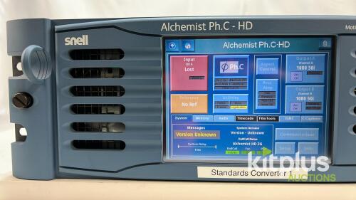 [QTY1] Alchemist Ph.C-HD / Grass Valley FGABU5048000X 3U Snell Motion Compensated HD Conversion Platform 1x AUD 1x HMI 1x MIO 1x ME2 Alchemist Ph.C-HD