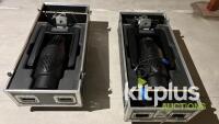 (Qty 2) VARI-LITE VL1000TS Moving spot heads in individual flight cases.