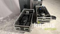 (Qty 2) VARI-LITE VL1000TS Moving spot heads in individual flight cases.