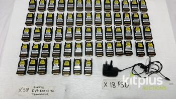 [QTY1] Mr Evertz DVI-EXTND-SC A box full off DVI Extender Transmitters - circa 58 with 18 PSU