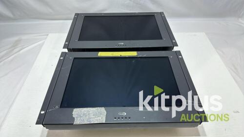 (Qty 2) 17inch monitors with rear connections shown. (Qty 2)
