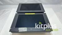 (Qty 2) 17inch monitors with rear connections shown. (Qty 2)
