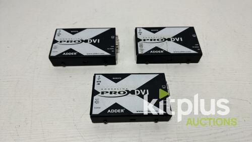 (QTY 3) ADDERLink Pro X-DVI Extenders no power supply