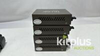 (QTY 4) TP-Link MC210CS Gigabit Media Converters with 2 power supplies shown - 4