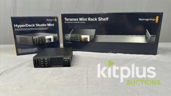 Blackmagic Design HyperDeck Studio Mini 6G SDI with Teranex Mini Rack Shelf