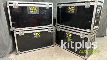 KINOFLO VISTABEAM 300 HEAD [Qty 4] in flight cases including Spare TUBE cases and SPARE TUBES [Qty 6]