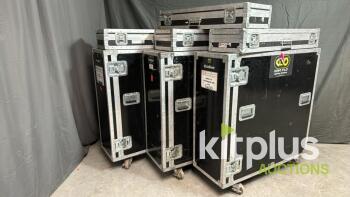 KINOFLO VISTABEAM 600 HEAD [Qty 3] in flight cases including Spare TUBE cases and SPARE TUBES [Qty 1]