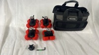 Keywest Foldable Suitcase Dolly with Bazooka Riser (100mm bowl) & 8 x straight plastic lengths with two end stops (~4.5m) - 16