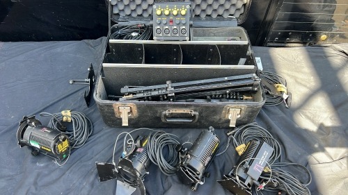 Dedolight 4x DLH2 light kit with stands, control and spares/cables