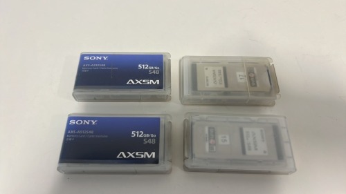 (Qty 4x) Sony AXS-A512S48 512GB/GO memory cards