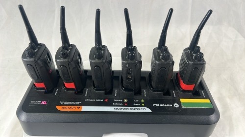 Kit of 6x Motorola DP1400 Walkie Talkie with NNTN8410A 6-way Charger