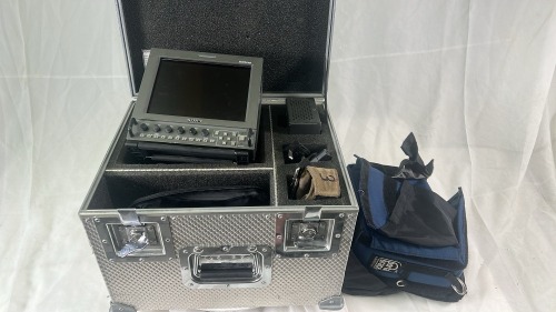 Sony LMD-9050, 9" HD LCD Monitor with Portabrace bag, Shoulder strap, PSU/Adapter and Cables in Flightcase