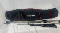 Unknown 2x Large Microphone stands with arms in Benbo soft bag