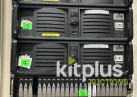 EVS DB Servers (2U & 3U), XStore Shared Storage, XS & X2 Production Servers, XFile XF2, XHub2 Network Hub, and 3000VA Riello Sentinel Dual UPS - 2