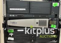 EVS DB Servers (2U & 3U), XStore Shared Storage, XS & X2 Production Servers, XFile XF2, XHub2 Network Hub, and 3000VA Riello Sentinel Dual UPS - 3