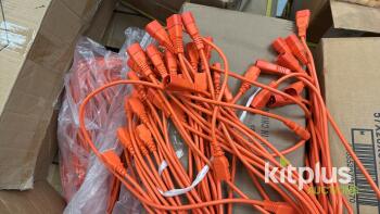 Massive amount. Mixed Lot of Power Cords in Black, Red, Orange, Yellow, Made in China. 3x Pallet.