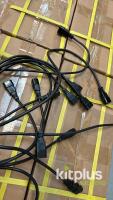 Massive amount. Mixed Lot of Power Cords in Black, Red, Orange, Yellow, Made in China. 3x Pallet. - 3