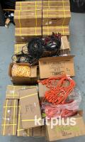 Massive amount. Mixed Lot of Power Cords in Black, Red, Orange, Yellow, Made in China. 3x Pallet. - 5