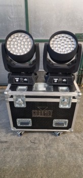 Qty 2 Chauvet R3X light heads in flight case