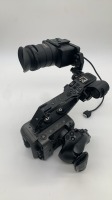 Sony FX6 camera body with top handle & side grip, monitor, monitor mount and viewfinder attachment. - NO case. No Battery
