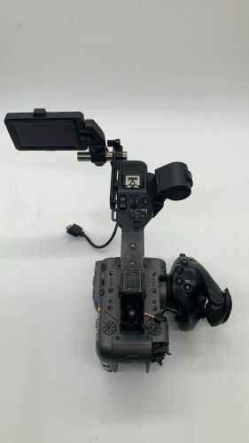 Sony FX6 camera body with top handle & side grip, monitor, monitor mount. - NO case. No Battery