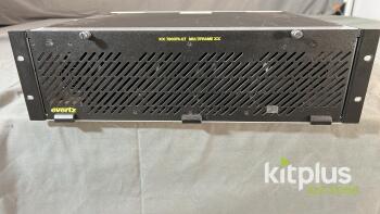Evertz Fiber transmitter cards in 7800FR-QT Multiframe, Serial Number: 2426150879, 100-240V 450W