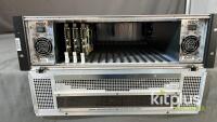 Evertz 7707ADVR Analog or SDI Video with 4 Channel Analog or AES Audio Fiber Receiver. [Qty 3] in 7800FR Multiframe Chassis, 15 Slots, 100-240V, Serial: 1913160030 - 2
