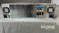 Evertz 7707ADVR Analog or SDI Video with 4 Channel Analog or AES Audio Fiber Receiver. [Qty 3] in 7800FR Multiframe Chassis, 15 Slots, 100-240V, Serial: 1913160030 - 3