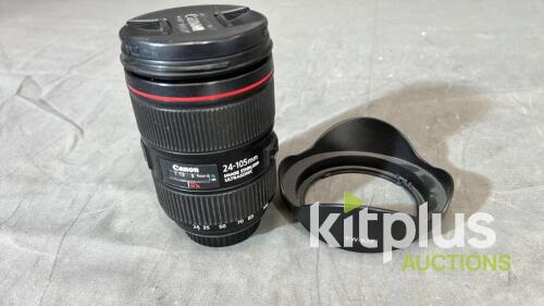 Canon 24-105mm IS (FF) F4.0, EF (FT: 77mm)