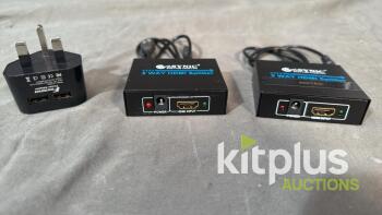 2 x HDMI 2 way Splitter with Dual PSU