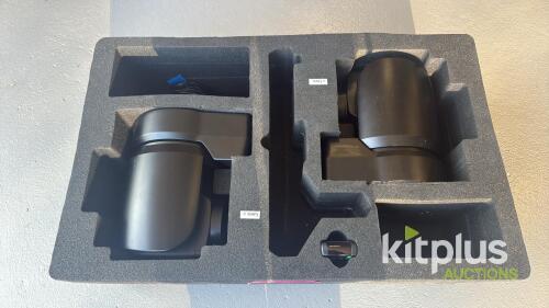 Sony X1000 PTZ [Qty 2] remote head camera in Black - Power over ethernet & 4K. Power supplies included. In laser cut foam for Peli 1650.