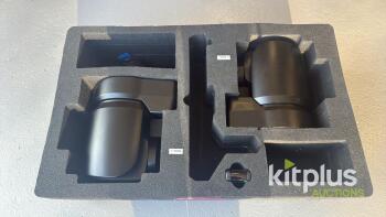 Sony X1000 PTZ [Qty 2] remote head camera in Black - Power over ethernet & 4K. Power supplies included. In laser cut foam for Peli 1650.