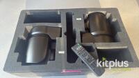 Sony X1000 PTZ [Qty 2] remote head camera in Black - Power over ethernet & 4K. Power supplies included. In laser cut foam for Peli 1650. - 3