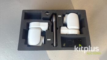 Sony X1000 PTZ [Qty 2] & Sony IP10 Remote Controller [Qty 1] remote head camera in White - Power over ethernet & 4K. Power supplies included. In laser cut foam for Peli 1650.