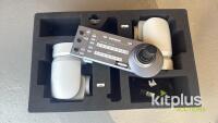 Sony X1000 PTZ [Qty 2] & Sony IP10 Remote Controller [Qty 1] remote head camera in White - Power over ethernet & 4K. Power supplies included. In laser cut foam for Peli 1650. - 3