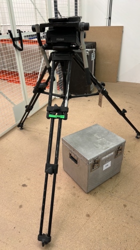 Vinten Vector 700 Tripod & Vinten Heavy Duty 700 Head. With Pan Bars Contained In Metal Flight Case.