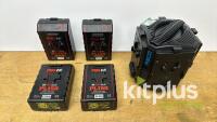PAG Quad Charger w/4x 150WhV-Lock Batteries - 3