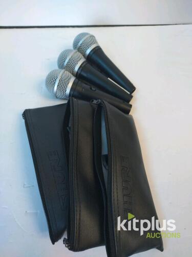 3 x Shure PGA48 Dynamic Microphones