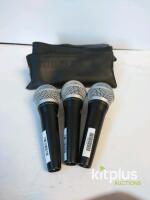 3 x Shure PGA48 Dynamic Microphones