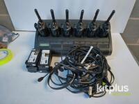 6 x Motorola DP4400e UHF Walkie Talkie with 6-bay Charger & Headsets